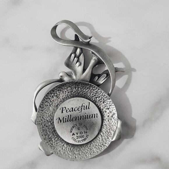 3/$25 2000 Avon Source of Fine Collectibles Pewter Peaceful Millennium Ornament - Picture 2 of 4